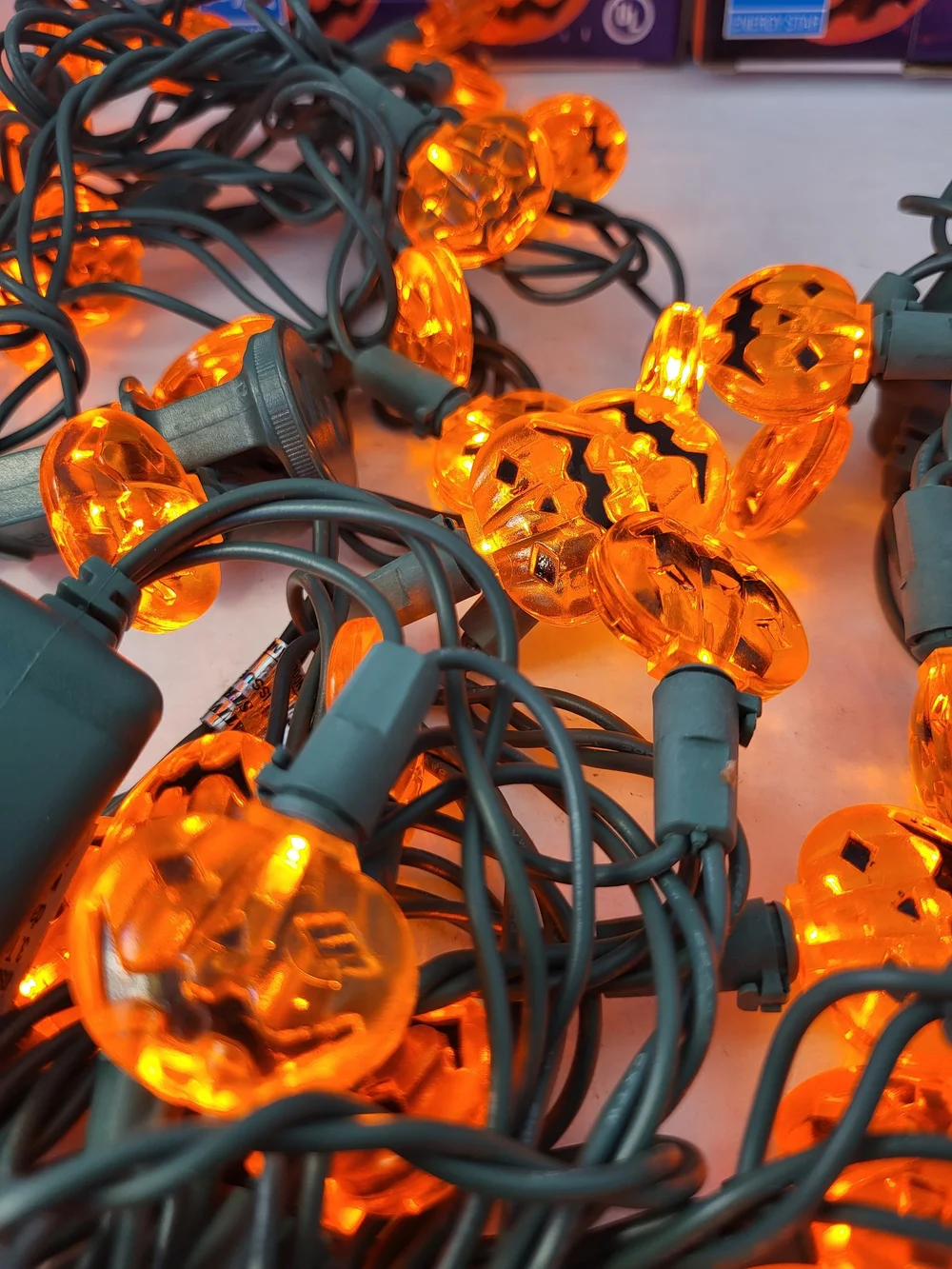 3 Boxes Sylvania Halloween Series Pumpkin LED 25 Light Indoor/Outdoor NIB